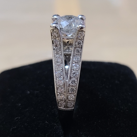 Brand New Womens Custom 18k gold stamped diamond engagement Ring with appraisal - Picture 6 of 12